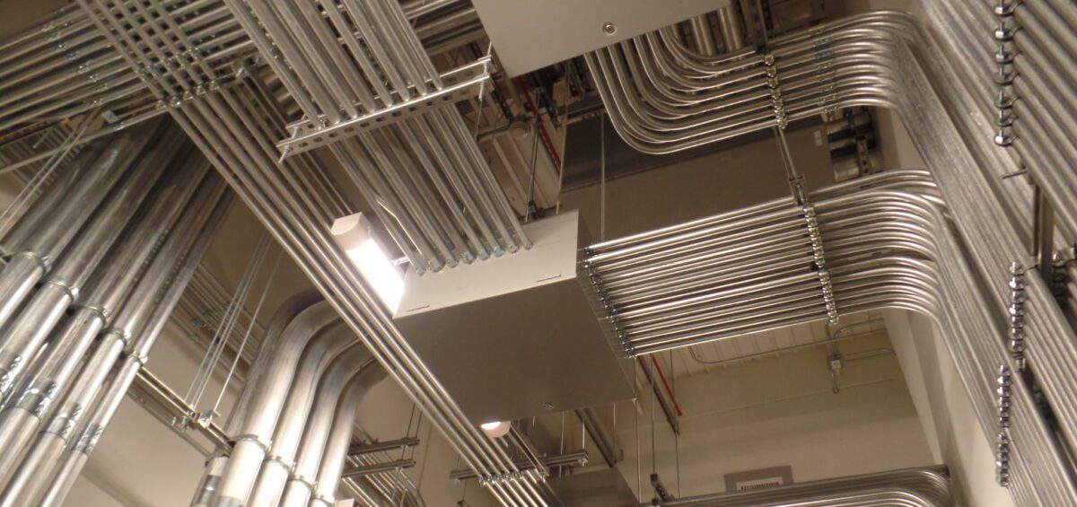 Roof ceiling view of the Betasso Water Treatment Facility